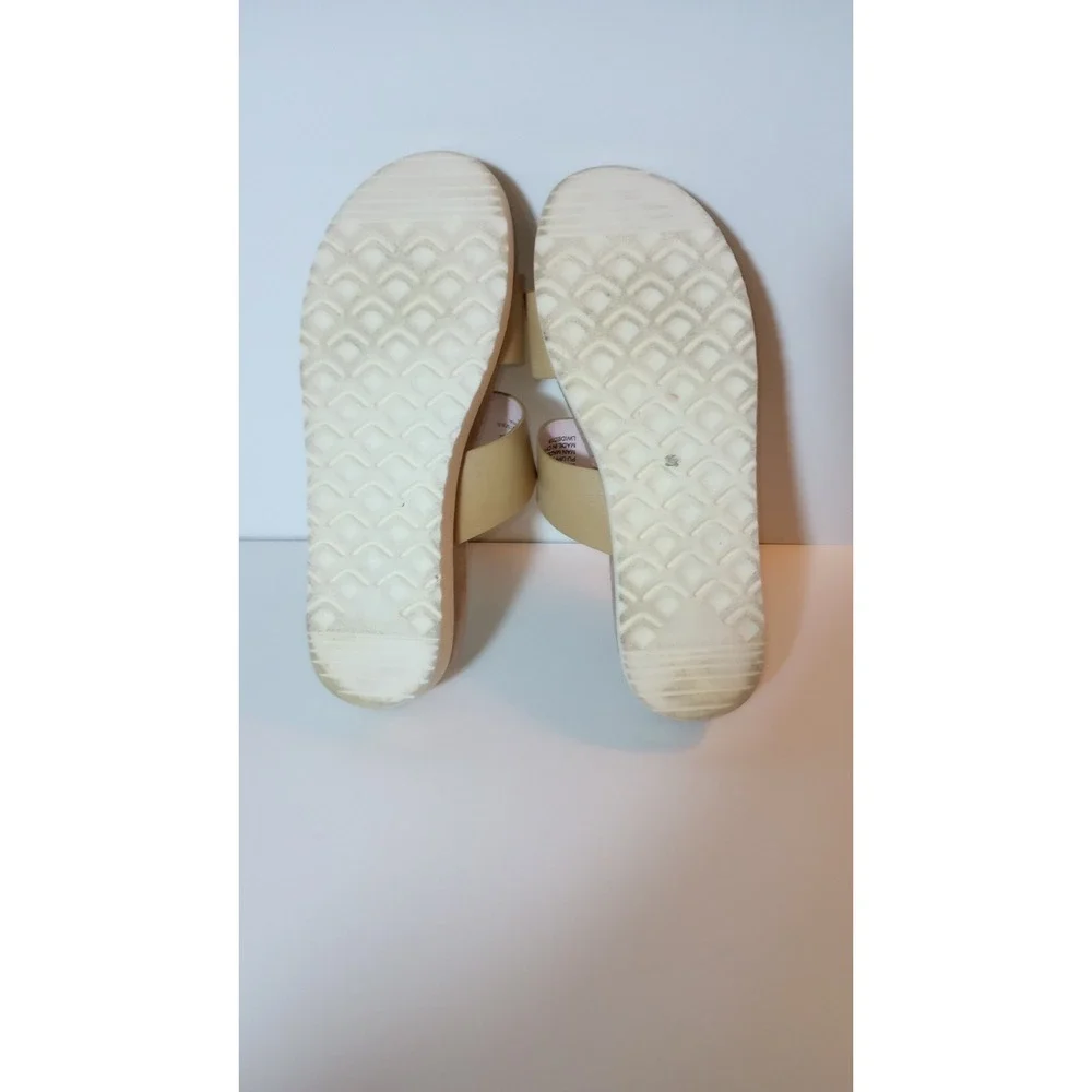 XOXO Womens 8 Dylanne Sandals Slip On Slides Tan Beige Platform XO201494